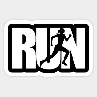 RUN white Sticker